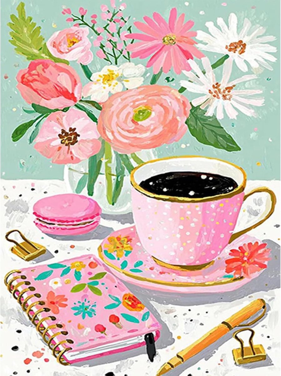 Bloemen Diamond Painting 5D Volwassen Boeken Compleet Diamant Borduurwerk Kit Beginners 30 x 40 cm Diamant Schilderij Kruissteek Schilderij voor Volwassenen Beginners