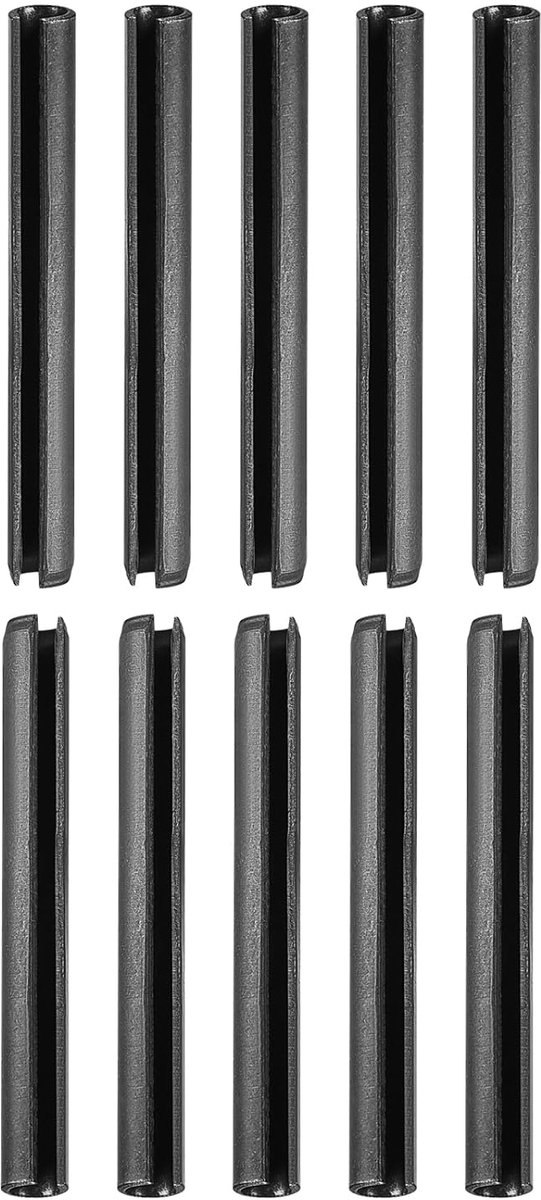 Geribbelde veerbouten, 6 mm x 60 mm (d x l), 20 stuks, ideaal voor bevestiging thuis, 65 Mn veerpluggen, spanner, rol pen, zwart