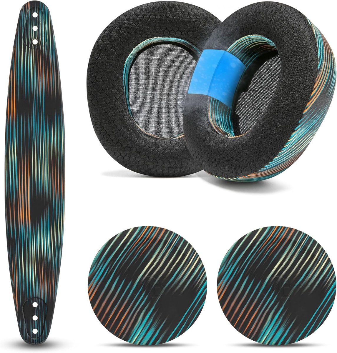 Mod Kit Nova Pro Wireless, Pro Omni & Elite - Koelende gel-oorkussens, siliconen hoofdband en zijplaten voor Arctis Nova Pro Wireless, Nova Elite & Pro Omni van Wicked Cushions | The Simulation