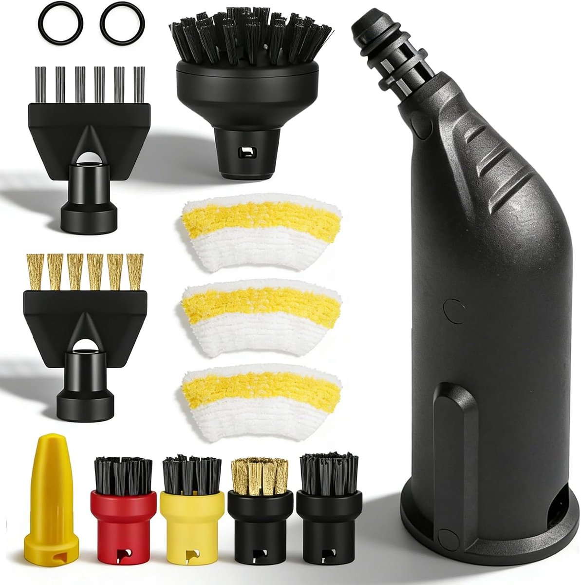 14 stuks voor Kärcher stoomreiniger-accessoires EasyFix SC1 SC2 SC3 SC4 SC5, handsproeier, reserveonderdelenset, ronde borstel, voegenborstel, microvezeldoeken, stoomreiniger, opzetstukken compatibel