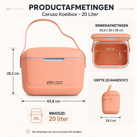 Ceruzo Koelbox 20 Liter - Verstelbare Schouderband - Roze - Geschikt voor IJsblokjes van Ceruzo — afbeelding 2