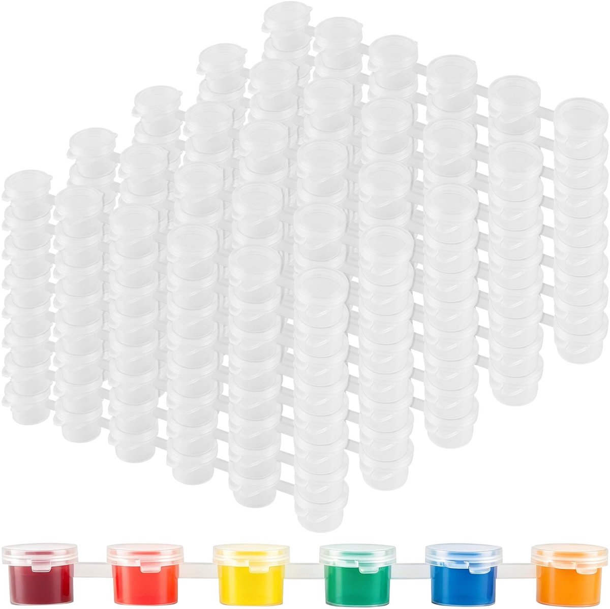 Omgoods - 300 Lege Verfpotjes 3ml met Deksel voor Schilderen en Kunst
