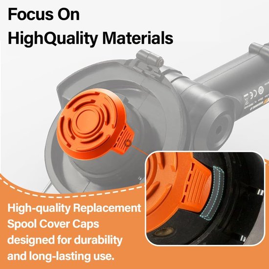 2 spoeldoppen compatibel met Worx WG180/WG163/WG175, deksel voor bosmaaier, reservespoel voor bosmaaier, reservespoel voor grasmaaiers — afbeelding 2