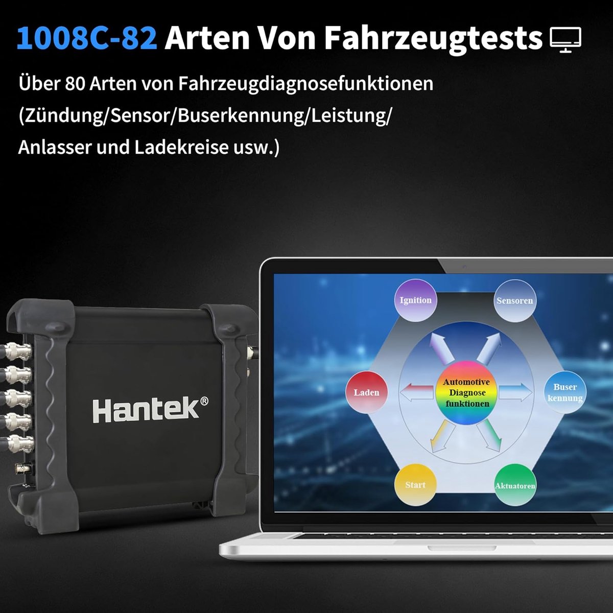 8-Kanaals Oscilloscoop - Virtuele Oscilloscoop - Voertuigdiagnose - 80+ Diagnostische Functies - 175 x 105 x 25 cm - Grijs