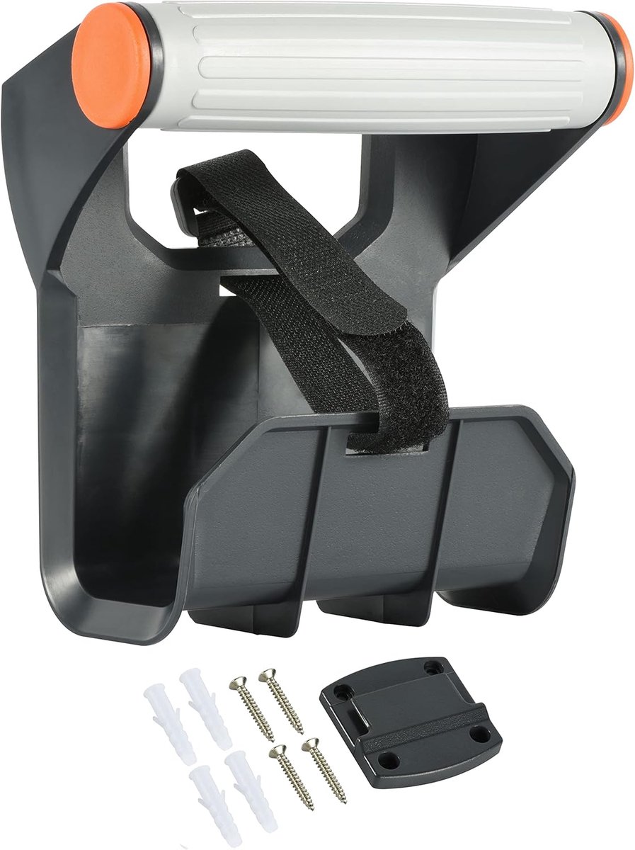 94021 kabelhaspel, verlenghaspel met ergonomische handgreep en muurbevestigingsset, kan tot 25 m kabel oprollen