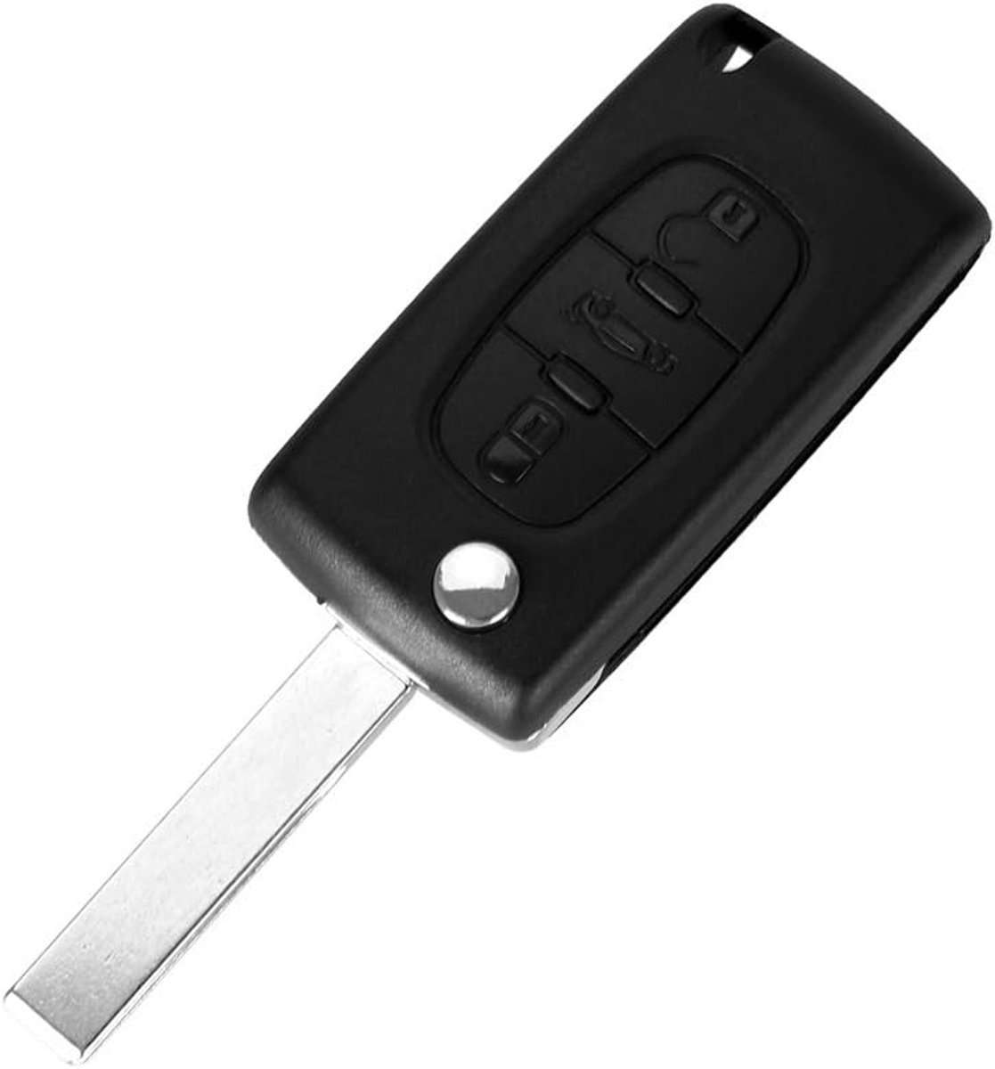Auto Sleutel Vervanging Voor Peugeot 107 2017 307 307 407 3008 5008 Flip Sleutelhanger met 3 Knopen Boot Blade met groef Model met batterij locatie