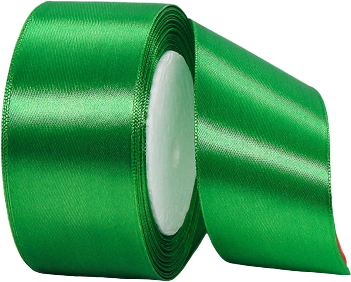 Linten 40 mm breed groen voor geschenkverpakking, 22 m 1,5 inch inpaklint taartlint zijden dik lint groen voor knutselen, Kerstmis, trouwauto, haarstrikken, boeketten, feesten