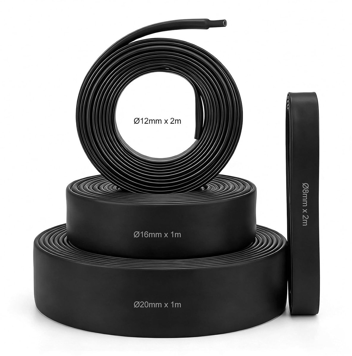 Krimpkousenset met lijm 4:1, krimpsnelheid, waterdicht, dubbelwandig krimpkous assortiment, industriële kwaliteit, Heat Shrink Tube voor kabelisolatie, reparaties, zwart