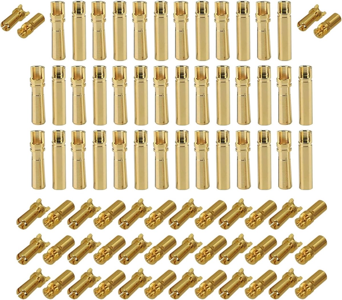 80 stuks 4 mm 3,5 mm vergulde banaanstekkers motor elektronische vrouwelijke mannelijke stekker, 40 paar RC borstelloze motor ESC vergulde banaanstekker kogelstekker