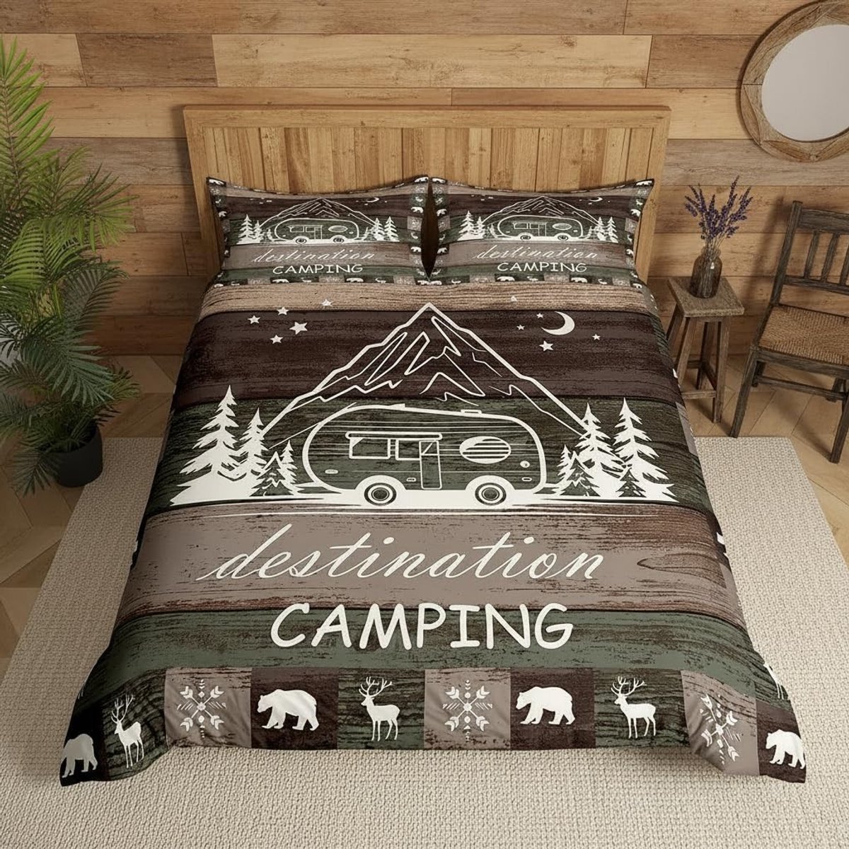 Omgoods - Vintage Camping Beddengoedset, 2-delig