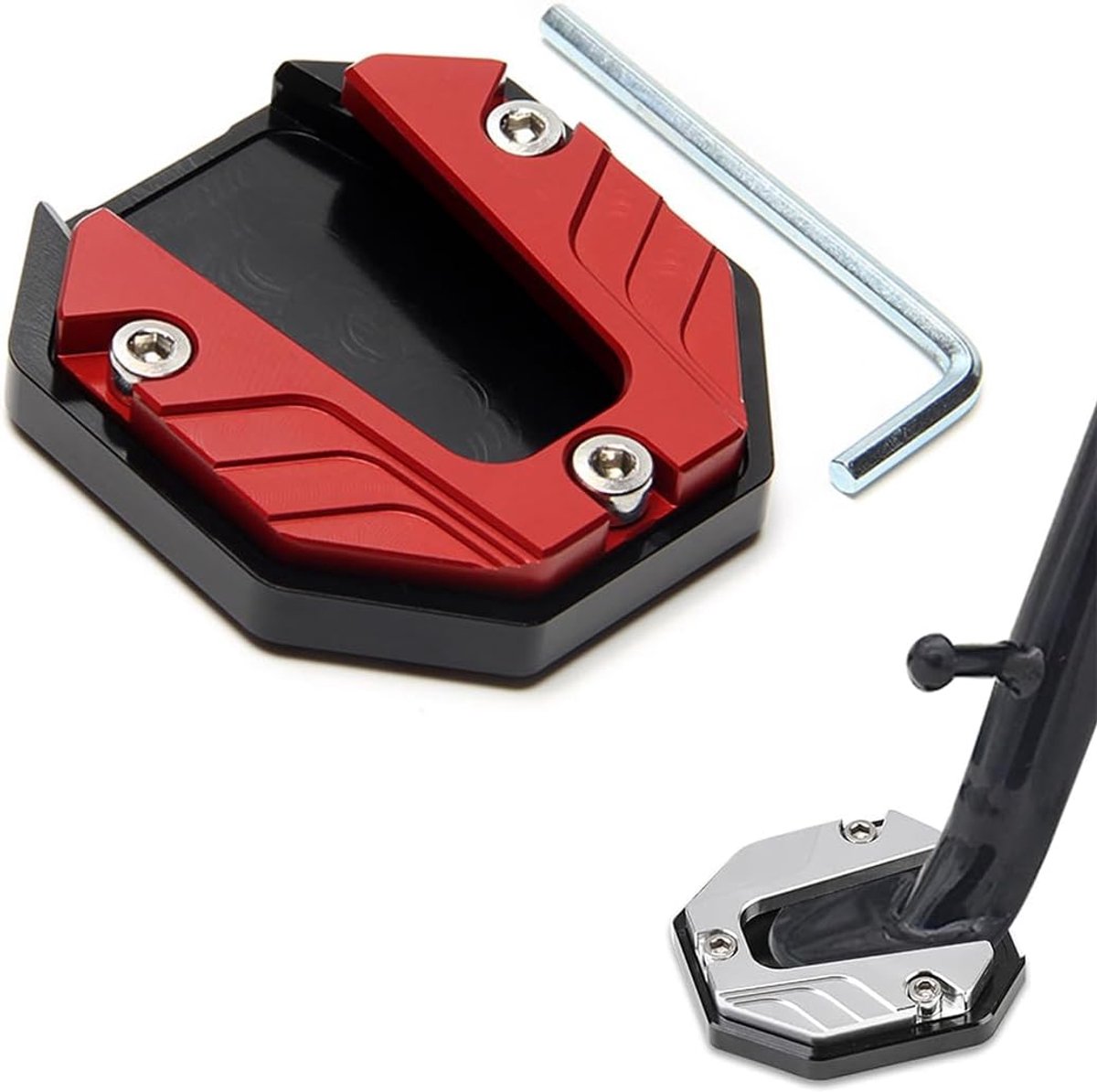 Stand Kickstand Motorfiets Uitbreiding Voet Kickstand Plaat Kussen Kickstand Extension Zijstandaard Voet Vergroot Kussen Plaathouder Verlenging Zijstandaard Motorfiets