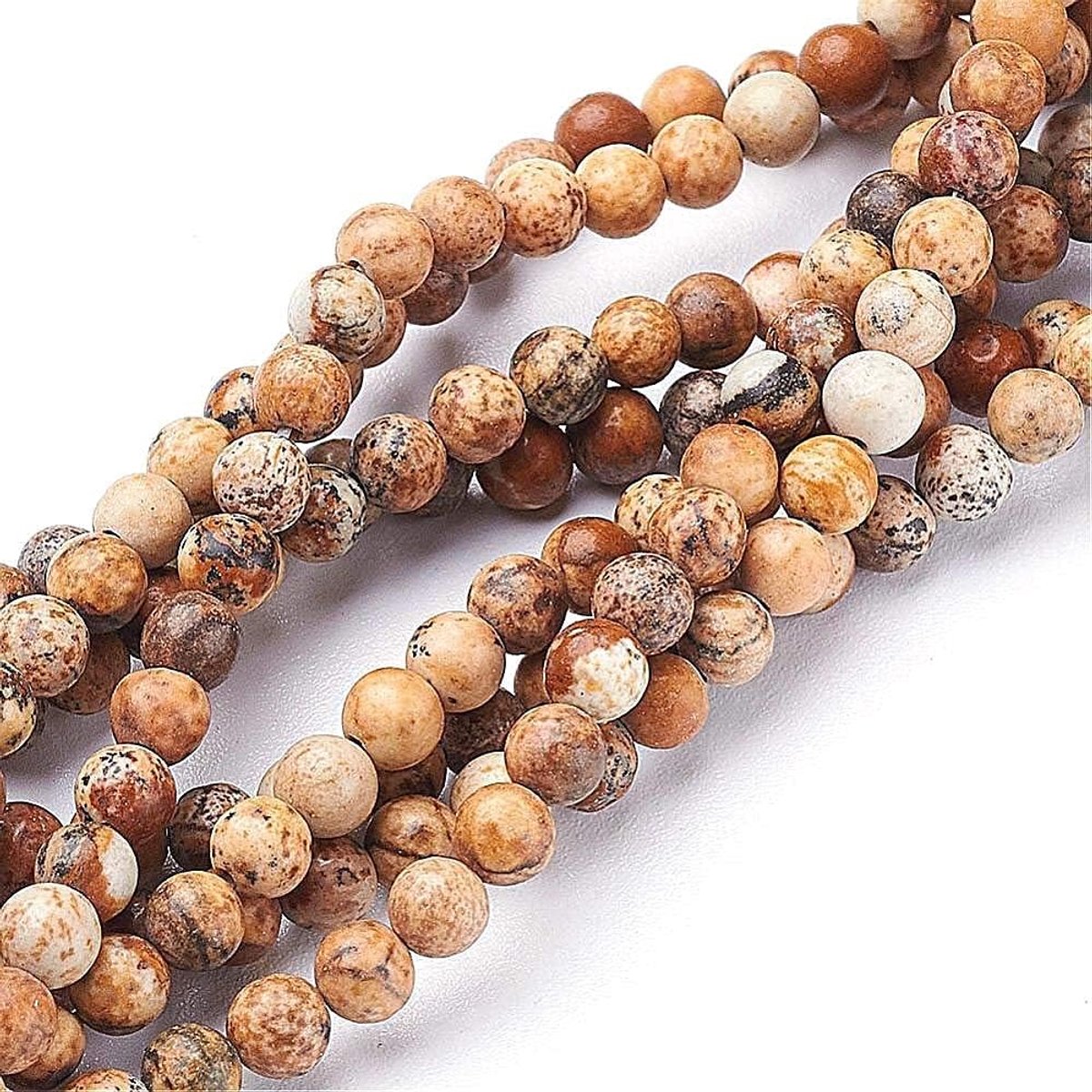 Kralen, natuurbeeld Jaspis, A-klasse Jasper, bolstenen kralen, 4/6/8 mm, sierkralen, sieradendesign, knutselaccessoires, parelketting (8 mm, 15 stuks)