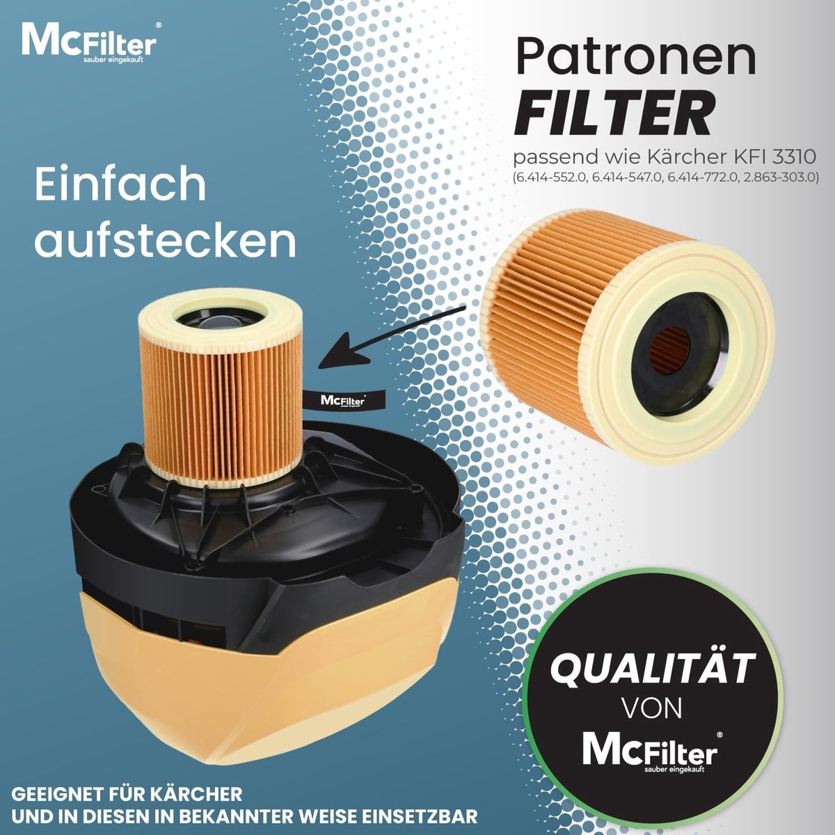 Omgoods - 10 Vacuum Cleaner Bags + 1 Filter Geschikt voor Kärcher A2604, A2204, A2254, A2200