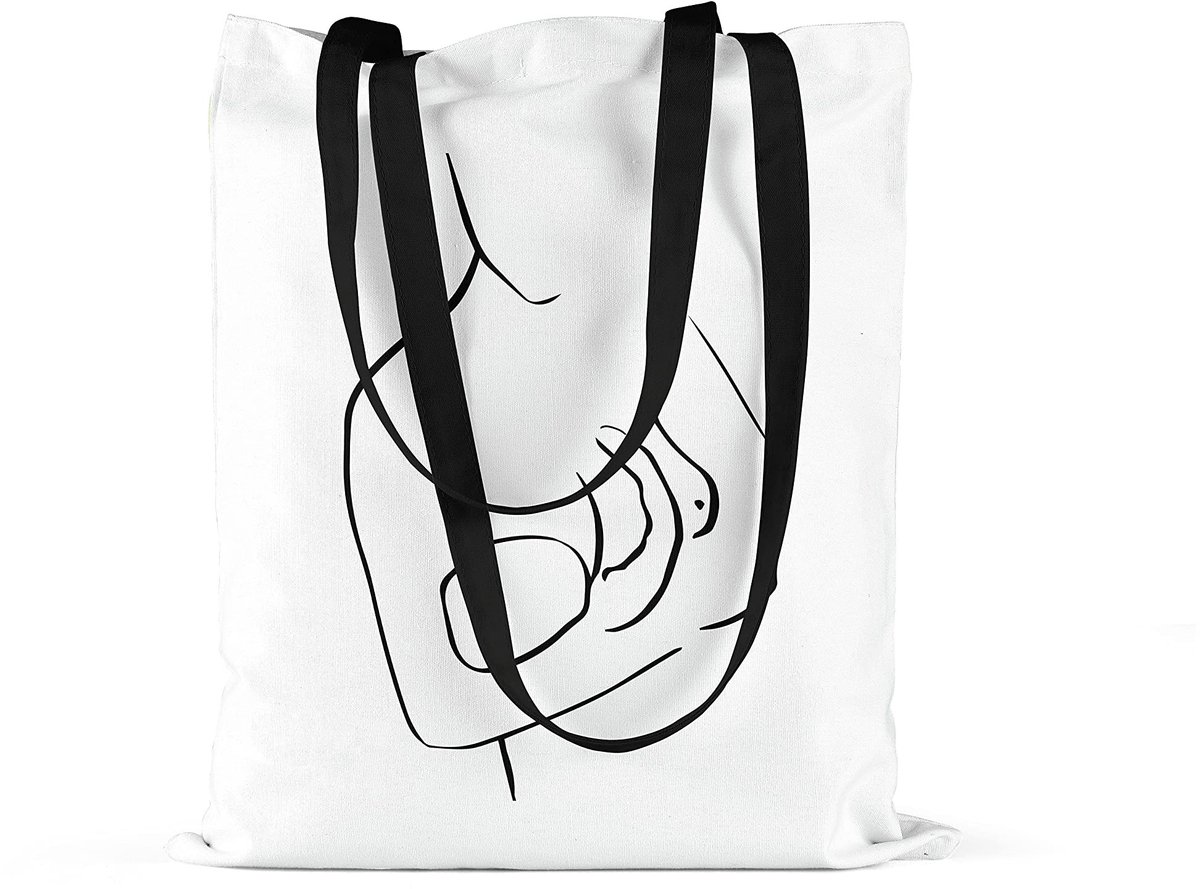Omgoods - 100% Katoenen Tote Bag - Herbruikbare Boodschaptas, Eco-vriendelijk, Vouwbaar, Multicolor