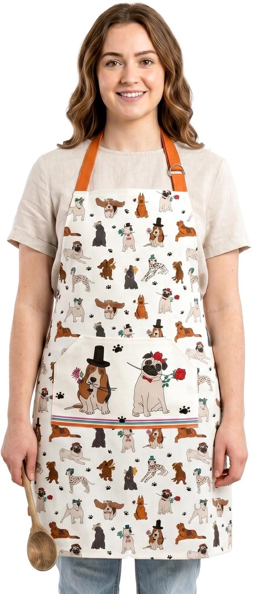 Omgoods - Katoenen Schort voor Koken - Unisex met Voorkant Zak