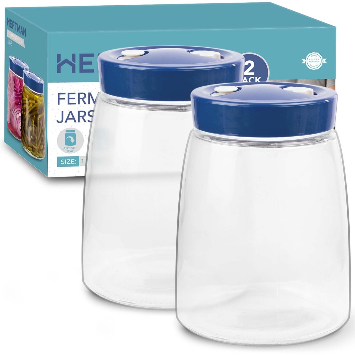 Omgoods - 2 Stuks Gistpot met 1-Weg Luchtontluchtingsopening (1,4 Liter)
