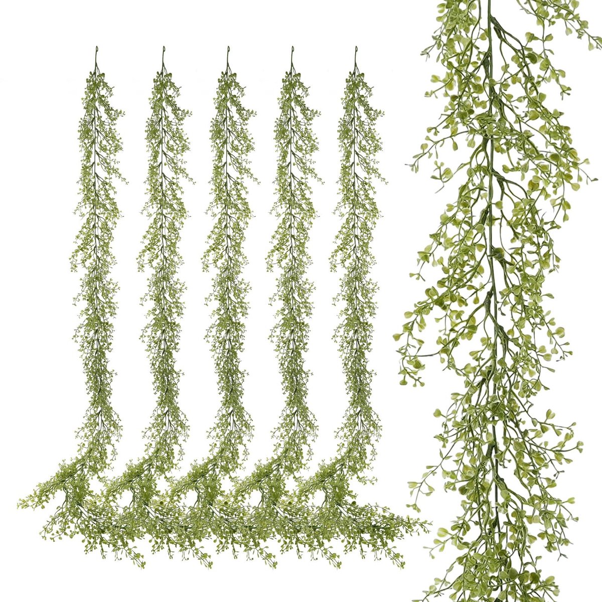 Omgoods - 6 Stuks Kunstmatige Bladgarland - 1.7m Ivy Decoratie voor Binnen en Buiten