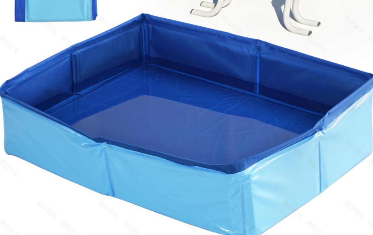 Klein opvouwbaar hondenbadje 40x30x10cm, kattenbadje, krasbestendig, slijtvast hondenbadje, zomerzwembad voor honden, gemaakt van PVC, geschikt om in te baden en op te bergen (blauw).