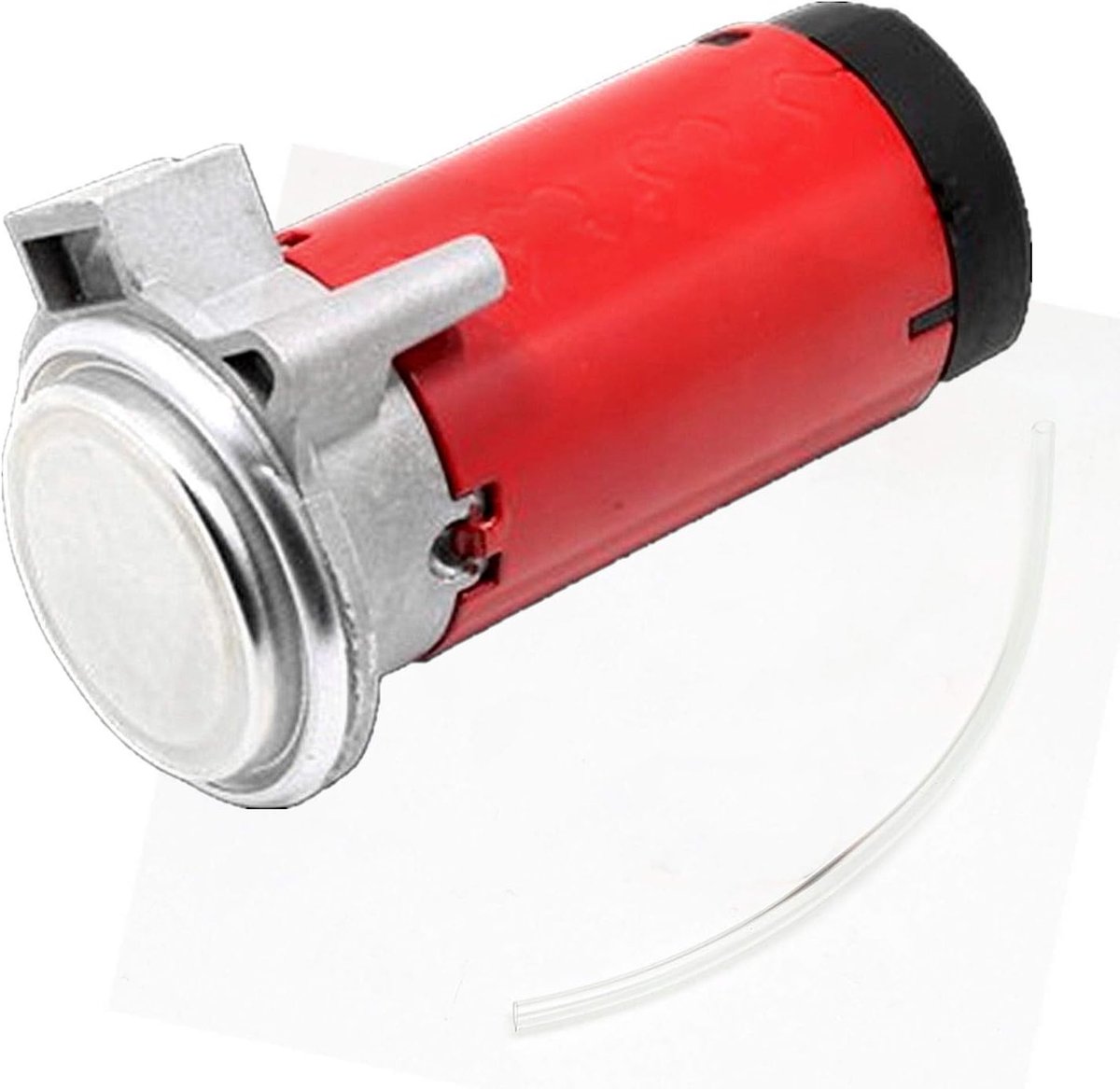 Luchtcompressor voor auto, luchtpomp, 12V rode claxonmotor, autocompressor, set verchroomde luchthoorns, autocompressormotor voor alle luchthoorns voor vrachtwagens, auto's, treinen, boten, enz.