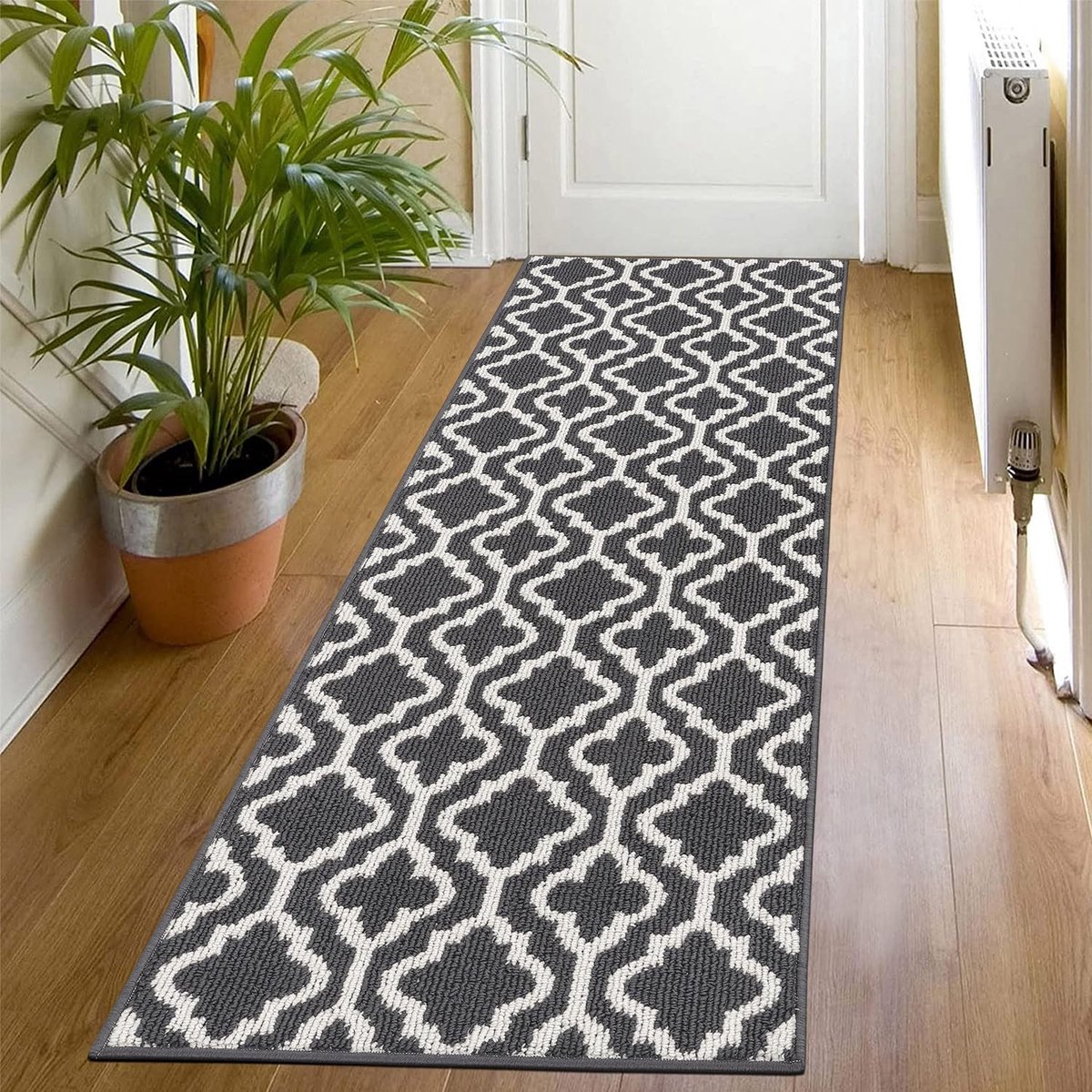 Omgoods - Donkergrijze Hallway Carpet Runner 60 x 180 cm - Antislip en Wasbaar