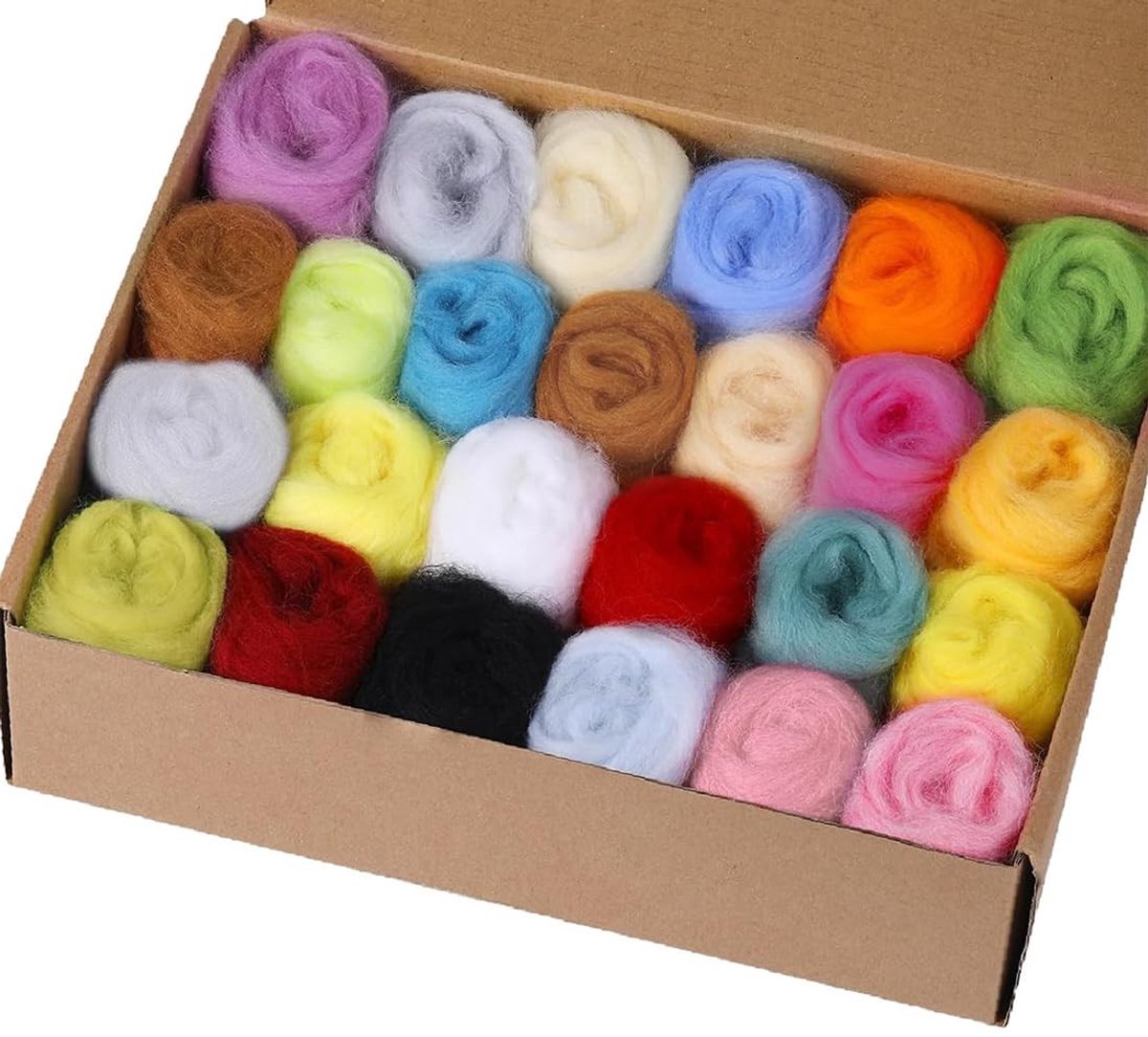 Omgoods - Viltset met 25 Kleuren voor Viltprojecten en Kerstdecoraties
