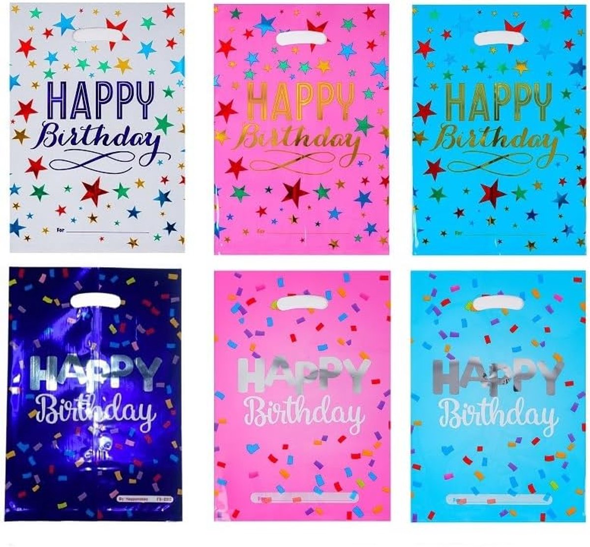 thema verjaardag snoepzakken 60 stuks herbruikbare party traktatie bags voor Kerstmis, verjaardag, feest