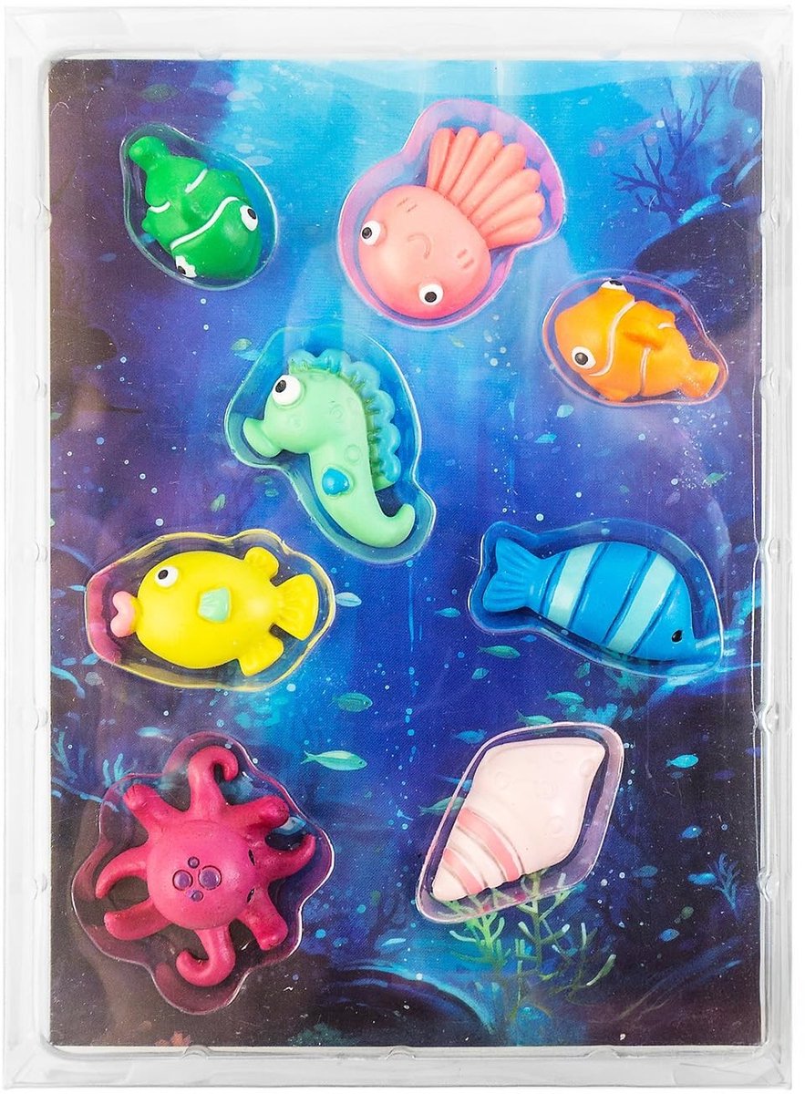 Omgoods - Set van 8 Onderwater Vis Magneten, Kleurrijke Decoratieve Koelkastmagneten