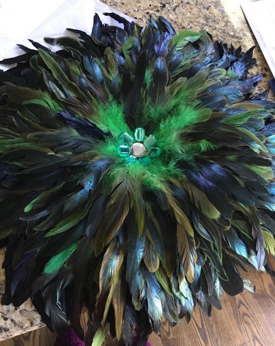 Hanenveren franje, 13-18 cm breed, verkocht in een verpakking van 4,6 m — afbeelding 3