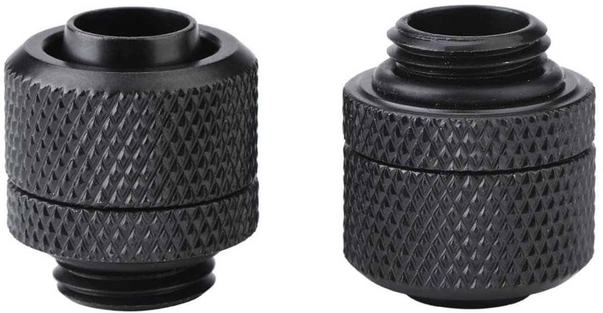 2 stuks waterkoeling PC, G1/4 messing schroefdraad, waterkoelfitting, voor waterkoelsystemen van desktopcomputers (zwart)