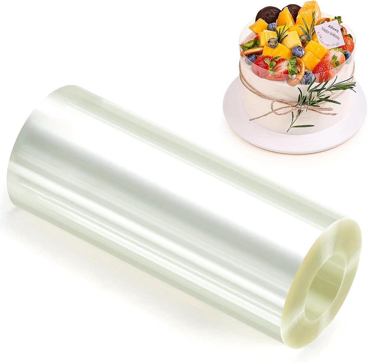 Taartrandfolie, 20 cm, herbruikbare taartrandfolie, transparante taartrandfolie, taartrandfolie voor taartdecoratie, taartrandfolie voor het decoreren van mousse en chocoladedesserts