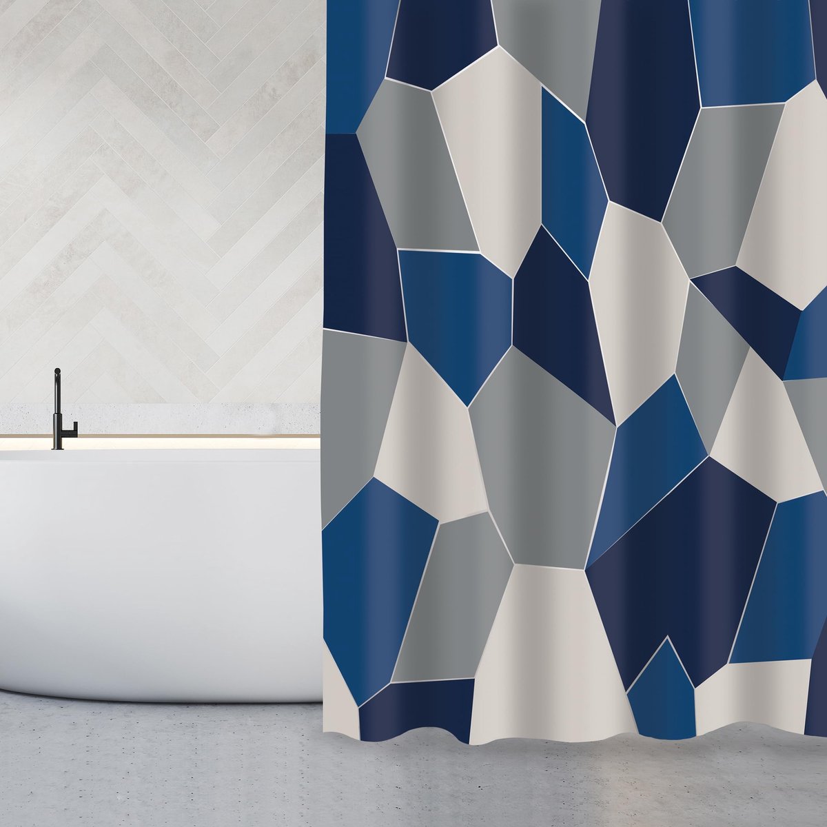 Omgoods - Douchegordijn met Anti-Schimmel Effect en Origami Patroon 180 x 200 cm