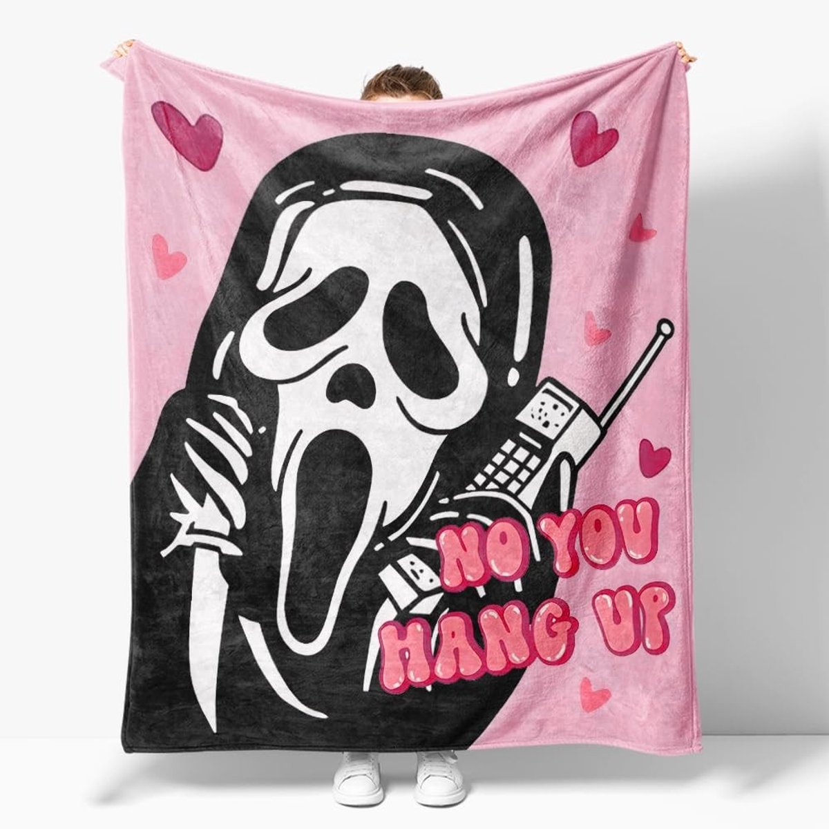 Omgoods - Scary Face Dekentje van Flanel 50 x 60 Inch voor Halloween en Decoratie