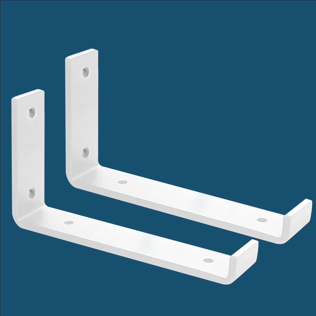 Omgoods - 2pcs Stalen Plankdrager - Stevige witte steun voor wandplanken