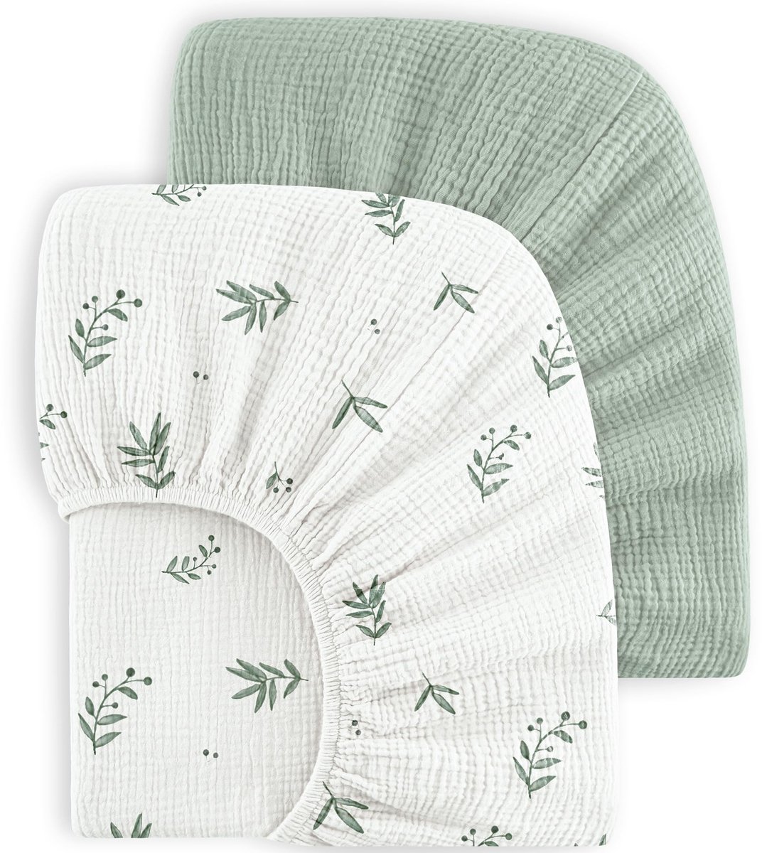 Omgoods - Set van 2 Muslin Katoenen Fitted Sheets voor Kinderbedden - 60x120cm/70x140cm