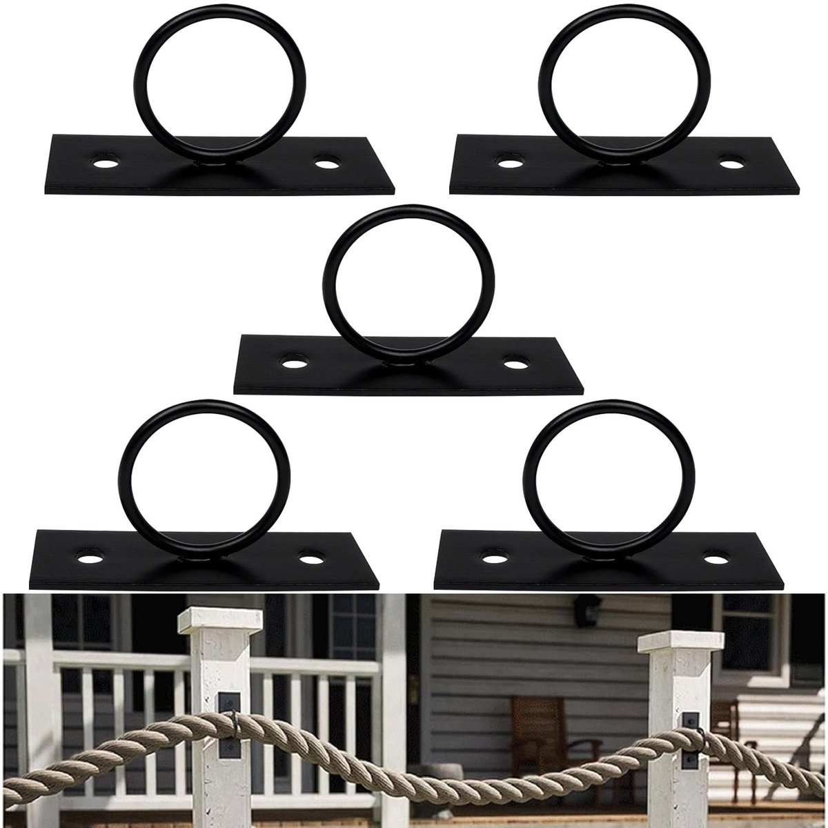 Omgoods - 5-Pack Ring Kabelhouder - Decoratief en Stevig
