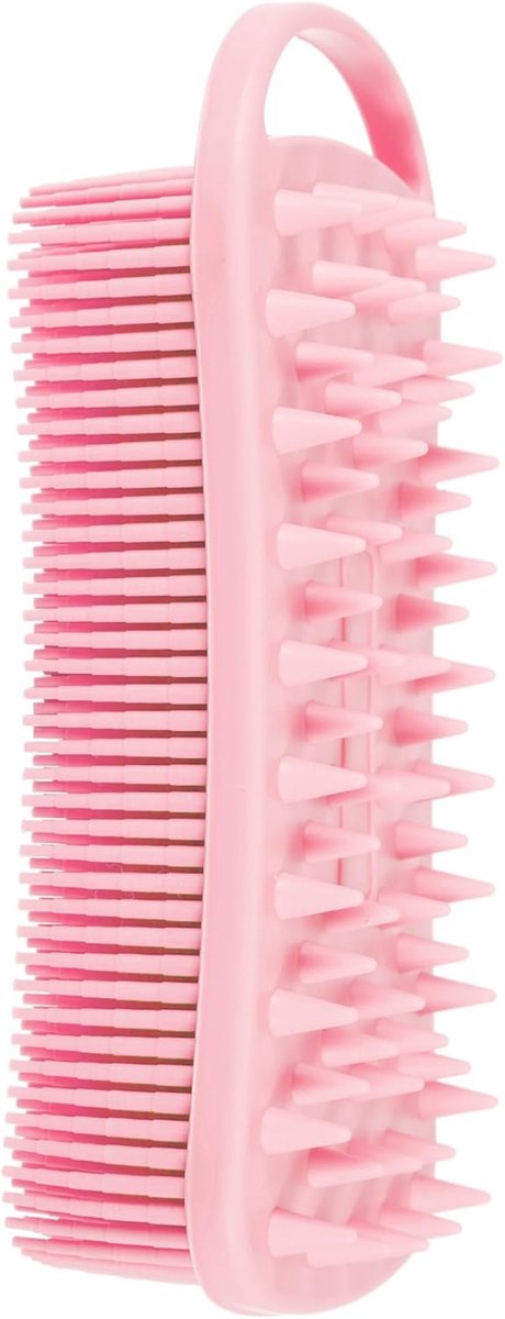 Siliconen lichaamscrub, 2-in-1 lichaamsborstel, haarhoofdmassageapparaat, roze