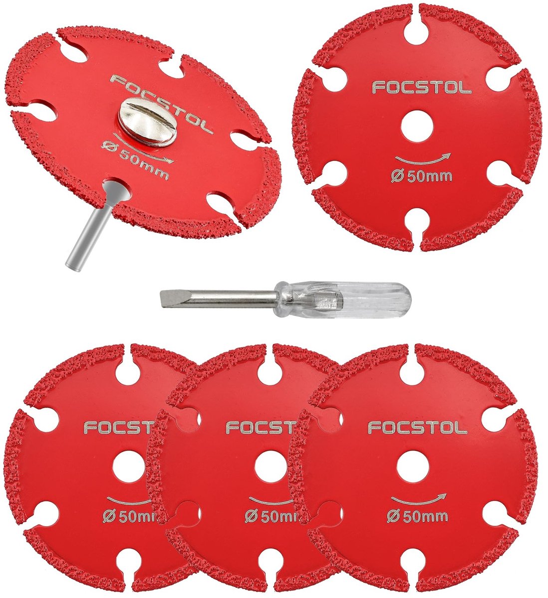 Omgoods - Mini Zaagbladenset voor IJzer en Staal - 50 mm met 5 Bladen en 1 Schacht