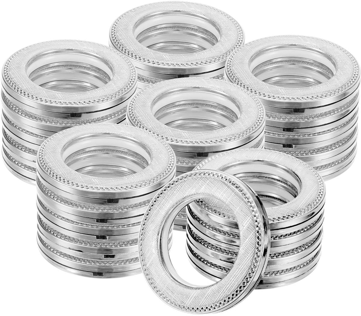 Omgoods - Set van 25 Gordijnringen - 1-9/16 inch Binnendiameter - Geluidsarme Plastic Ringen