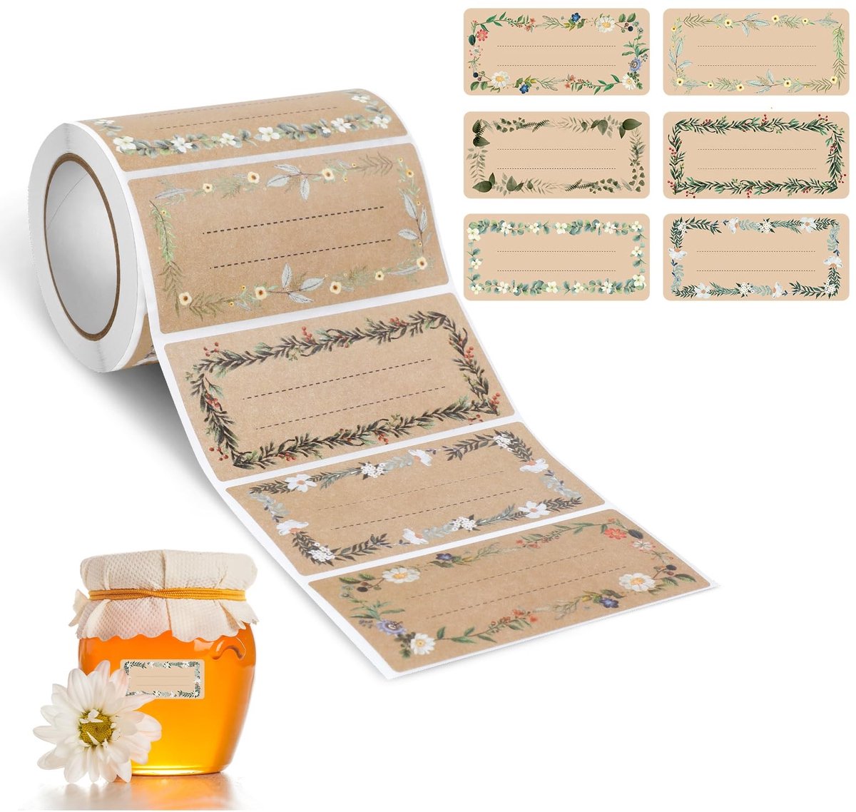 Omgoods - Zelfklevende Jam Labels - Kraft Papier Labels voor Potten en Cadeaus