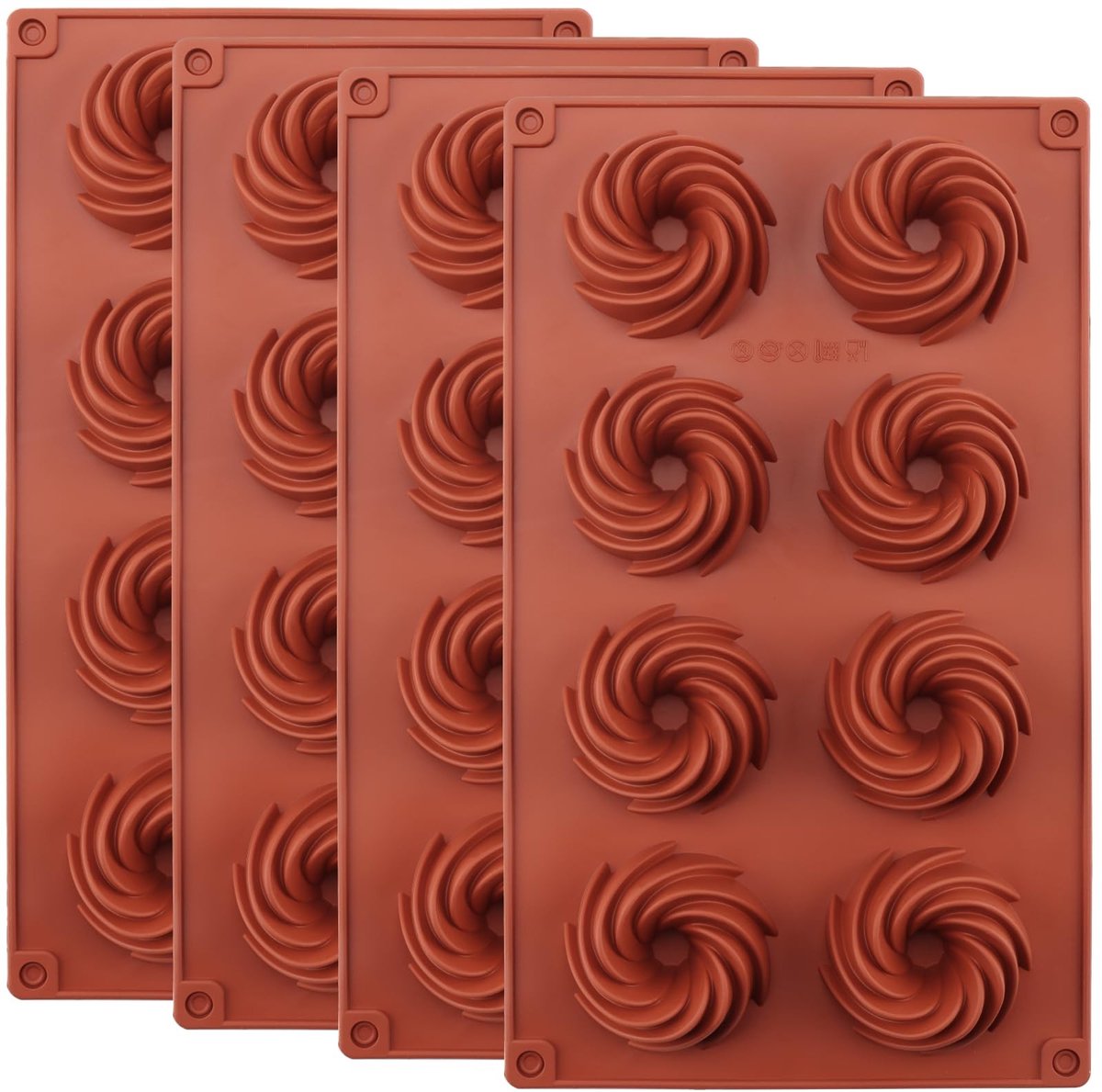 Omgoods - Set van 4 Silicone Vortex Moulds - Non-Stick Chocolade Mallen