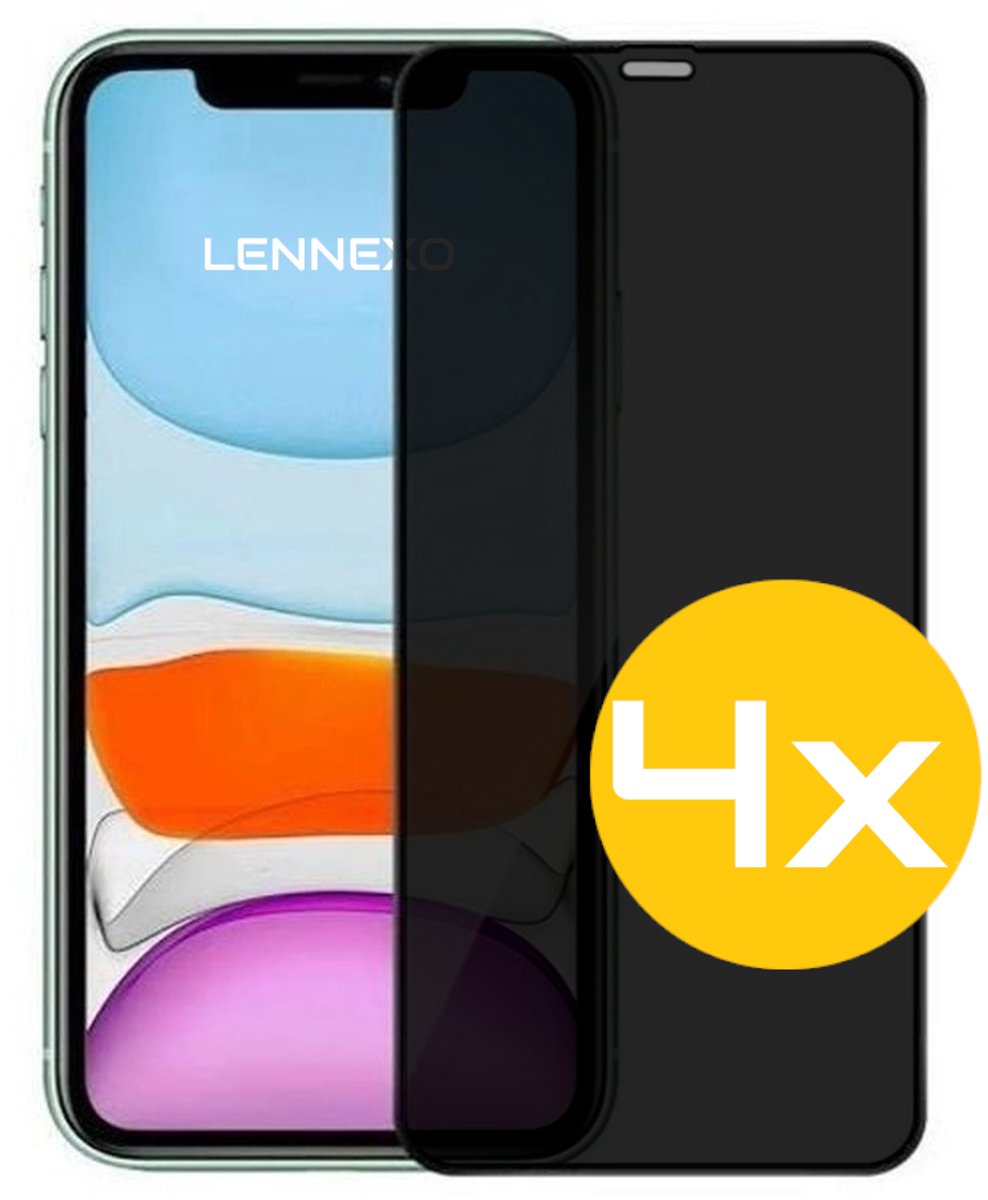 Privacy Screenprotector Geschikt Voor iPhone 11 / XR - Volledige Beschermglas - 4 Stuks