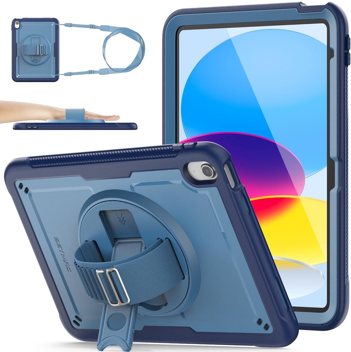 Omgoods - Case voor iPad A16 11 inch 2025/10.9 inch 2022 - Lichtgewicht Shockproof Hoes met Schermbeschermer
