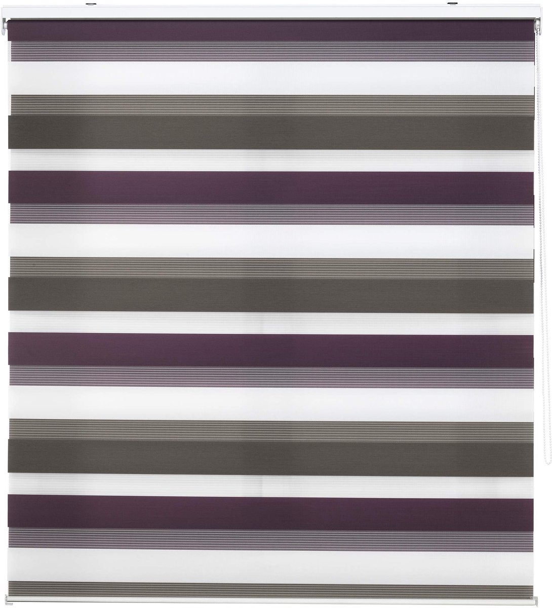 Omgoods - Double Layer Premium Rolgordijn voor Nacht en Dag 80 x 180 cm - Bruin-Violet