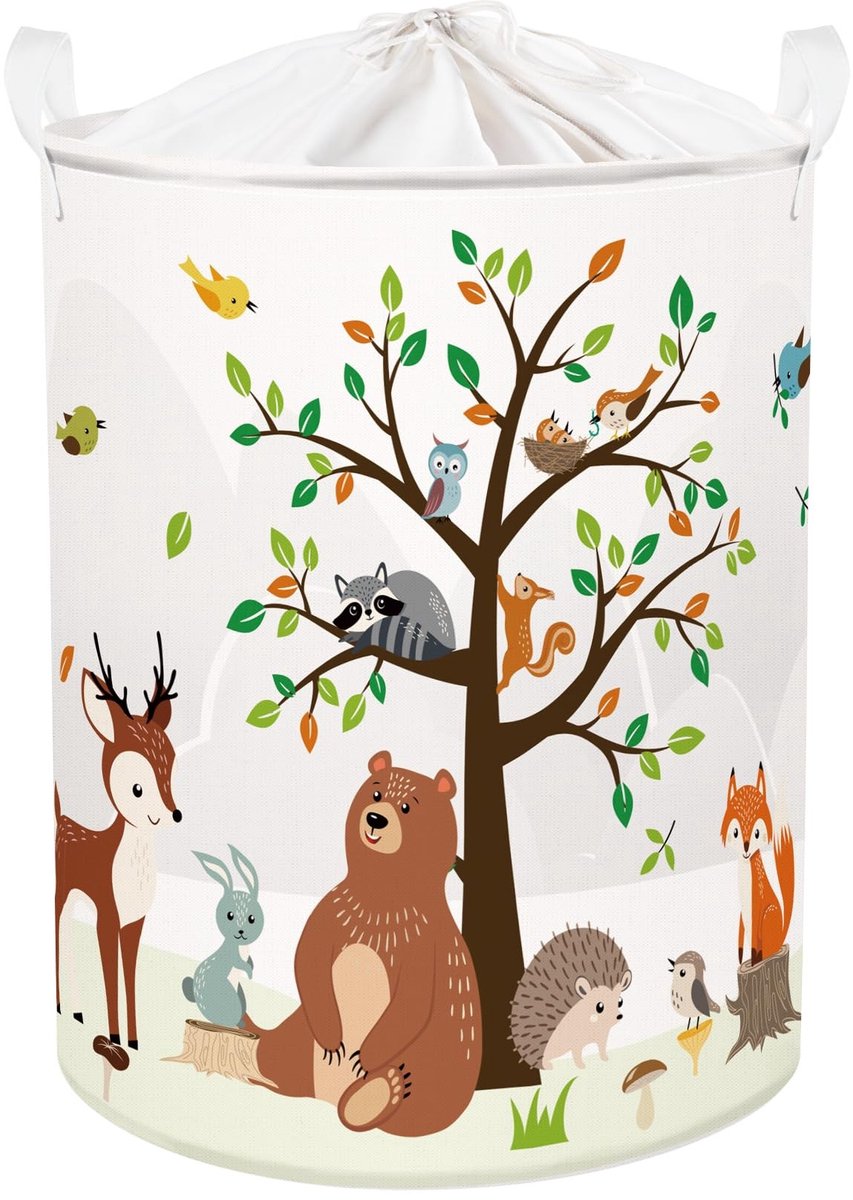 Omgoods - Vouwbare Kinder Wasmand met Dierenthema voor Kleding en Speelgoed