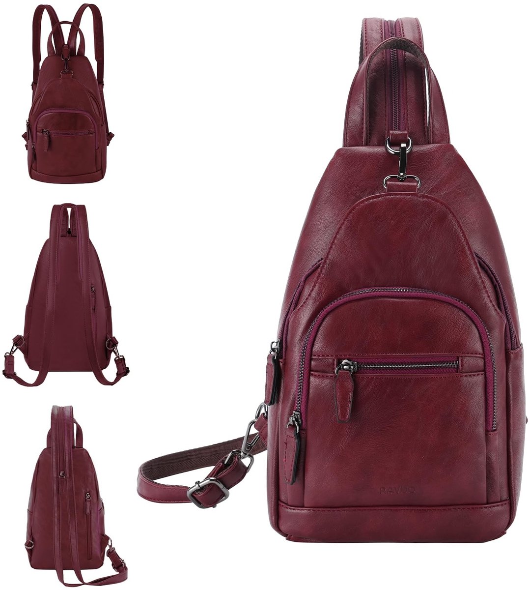 Omgoods - Sling Bag voor Vrouwen - Lichtgewicht Vegan Leren Rugzak