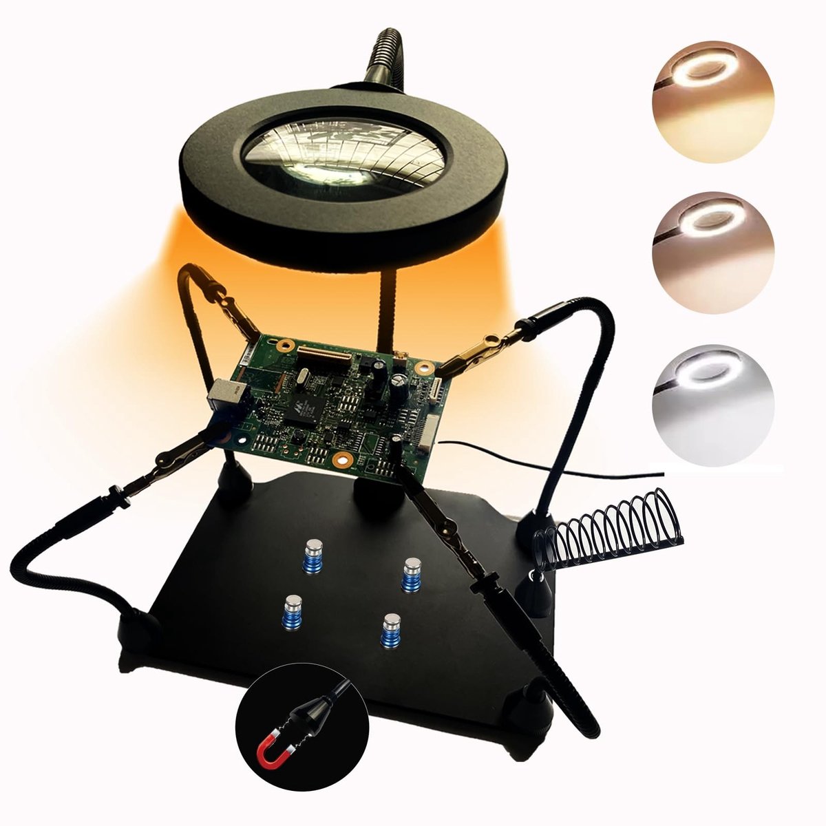 Omgoods - Magnetische Loodgietstation met Vergrotende Lens en Verlichting