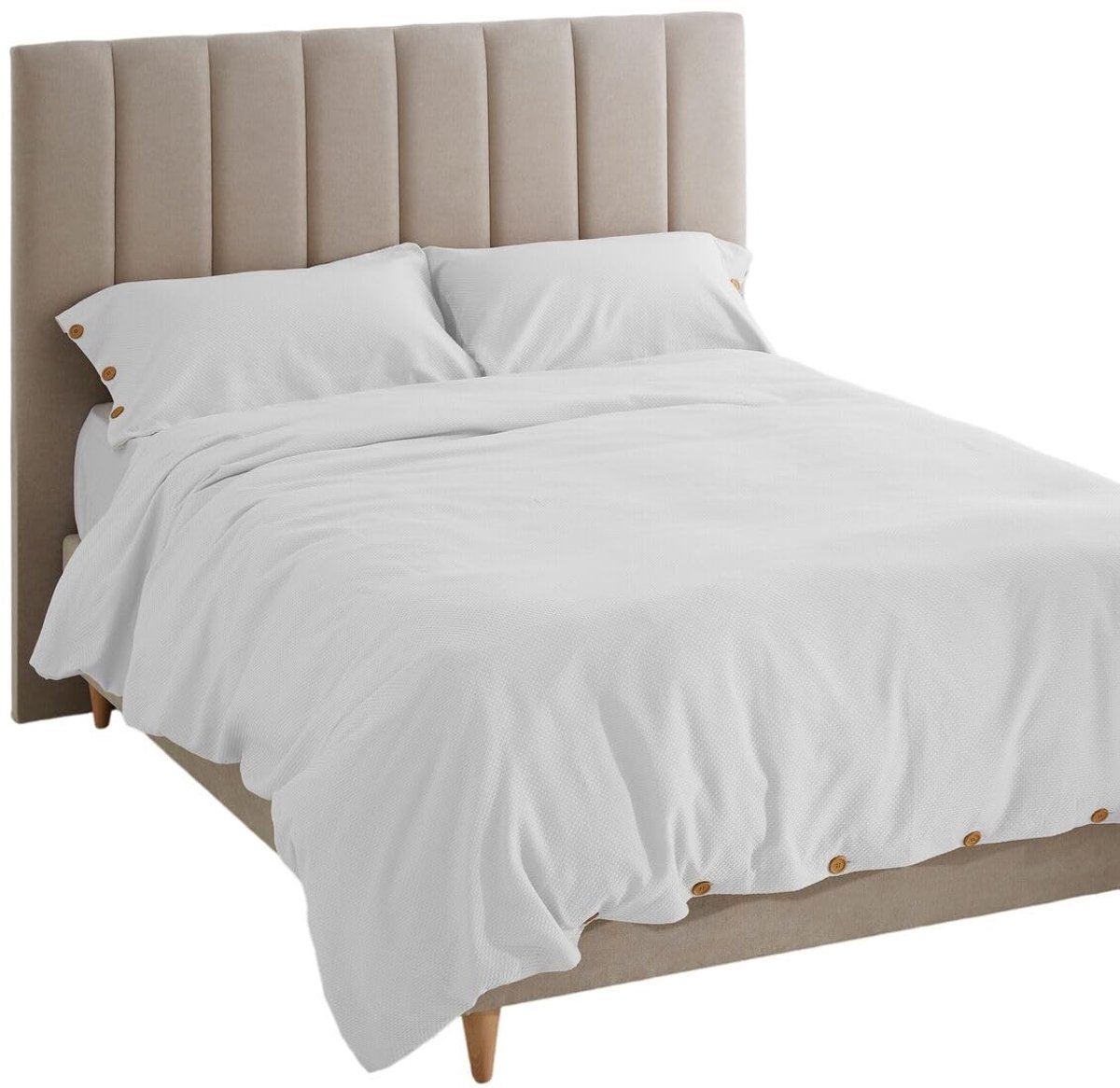 Omgoods - Witte Dekbedovertrekset 220 x 220 cm van Textiel