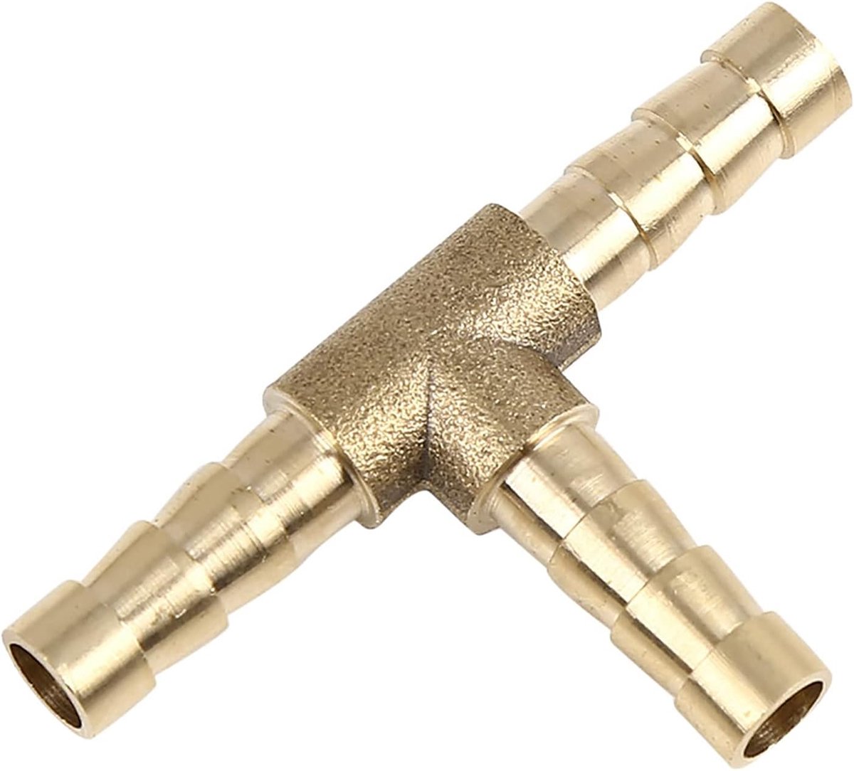 sourcing map 3-weg T-connector brandstof luchtwater gasolie 4 mm slangtuit messing 6mm Gold Tone | goud, voor lucht, water, gas, olie, verbindingsstuk, slangverlenging
