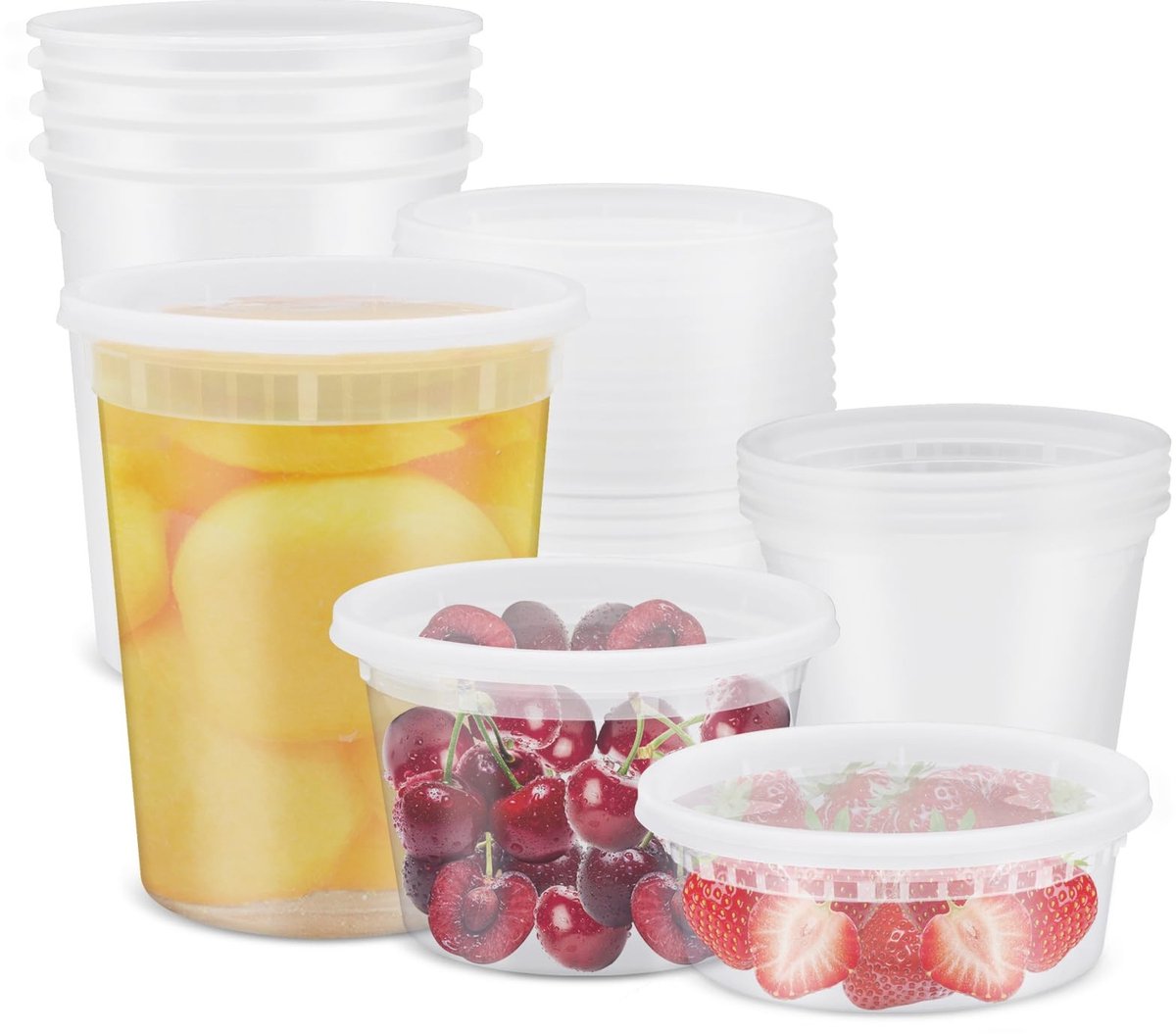 Omgoods - Set van 15 Plastic Bewaardozen met Deksel - Herbruikbare Voedselcontainers