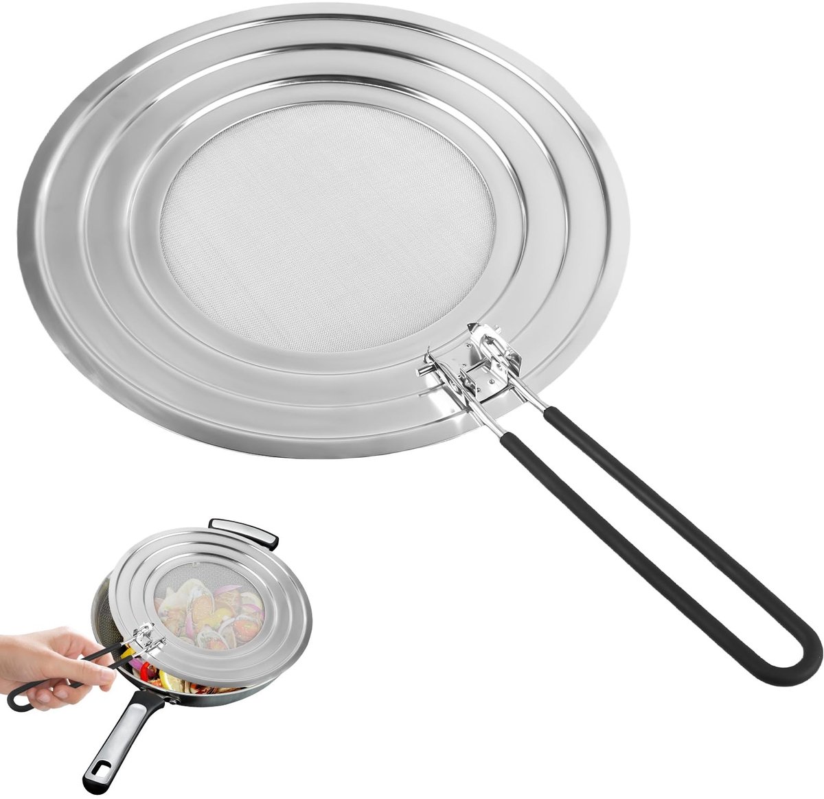 Omgoods - RVS Spatdeksel voor Pannen van 30 cm